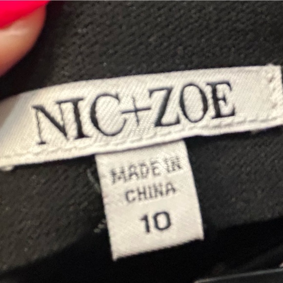 NIC+ZOE Side Slit Straight Leg Black Trousers - Picture 6 of 6